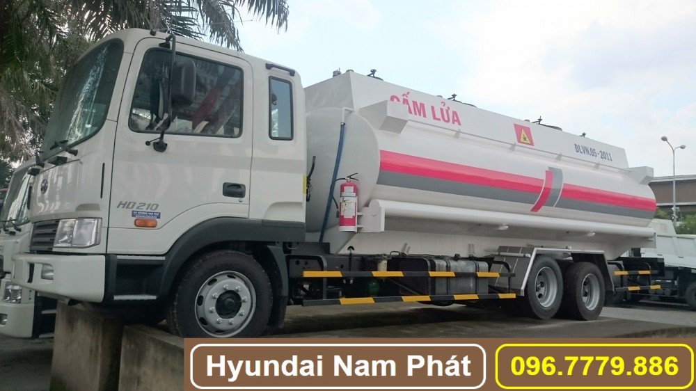 xe bồn xitec chở xăng dầu hyundai hd210 3 chân
